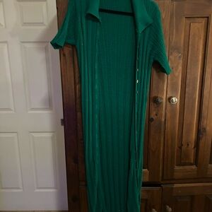 Free People Green Long Cardigan